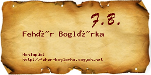 Fehér Boglárka névjegykártya